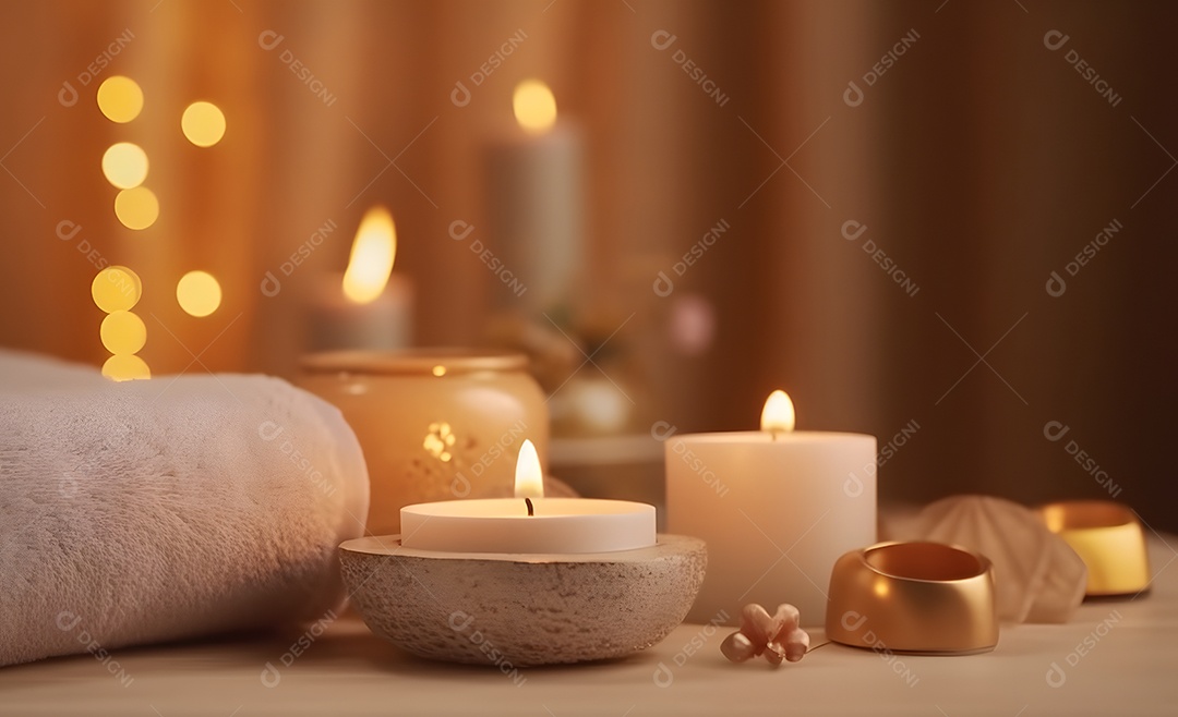 Velas aromáticas para aromaterapia em spa