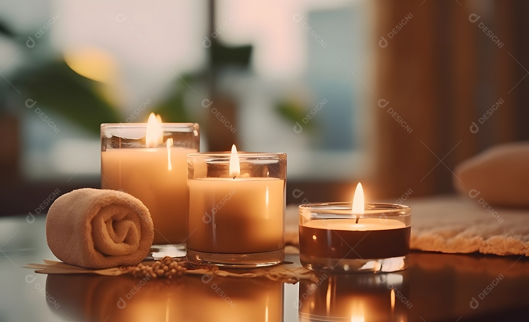 Velas aromáticas para aromaterapia em spa