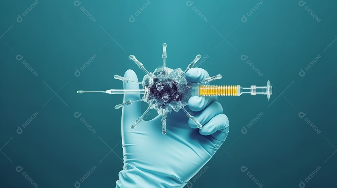 Médico com luvas com seringa