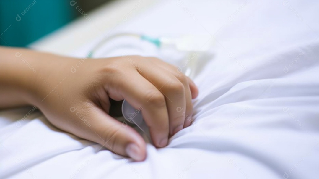 Mão do paciente internado