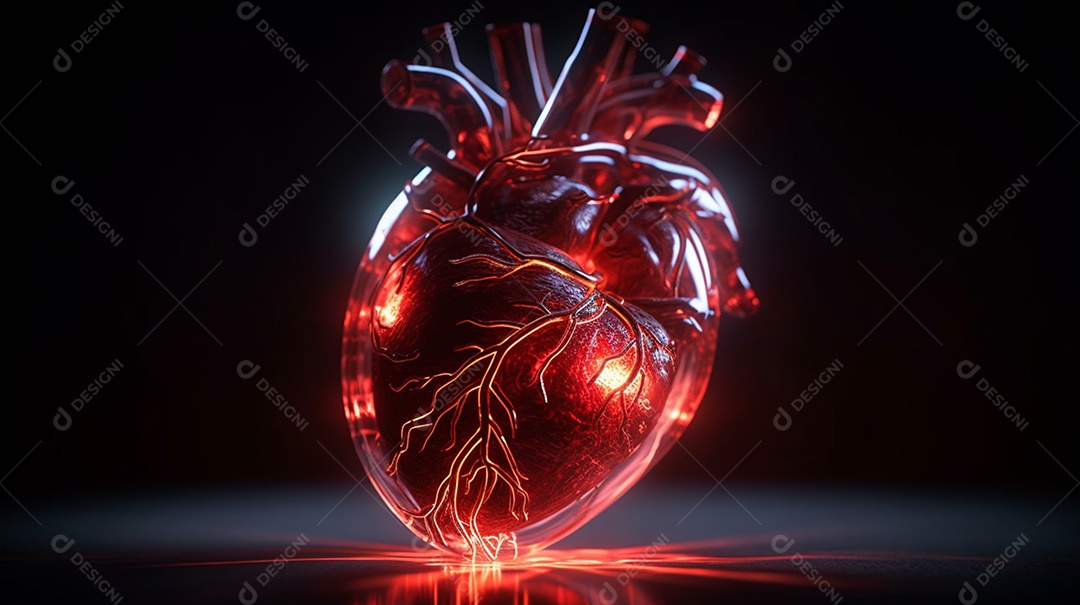 Coração humano brilhante