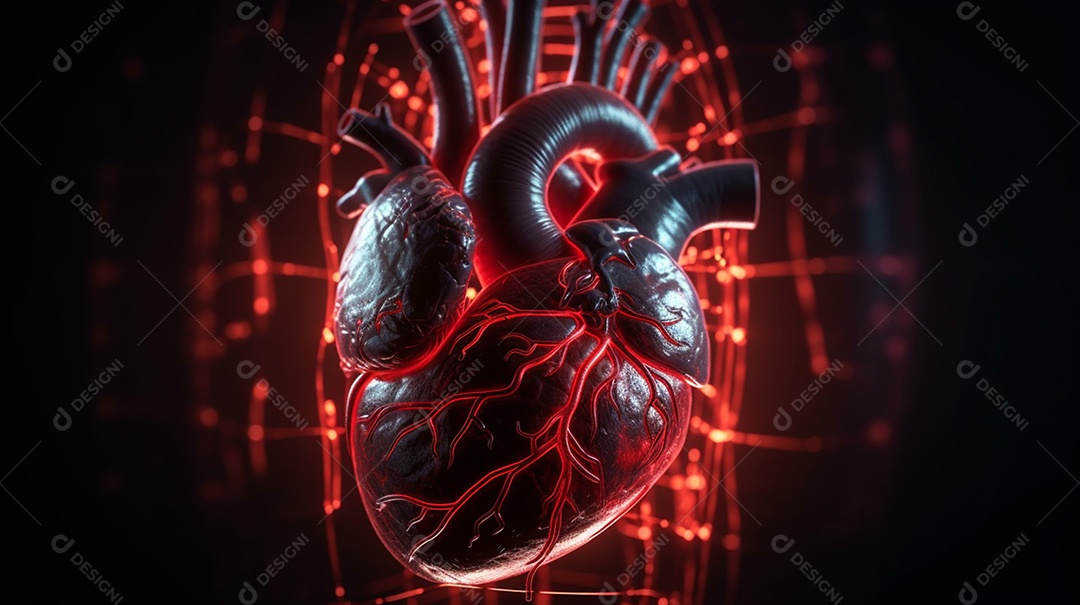 Coração humano brilhante