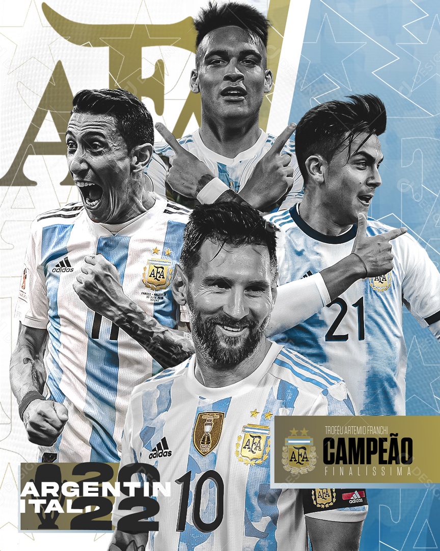 Flyer Argentina Campeão Social Media PSD Editável