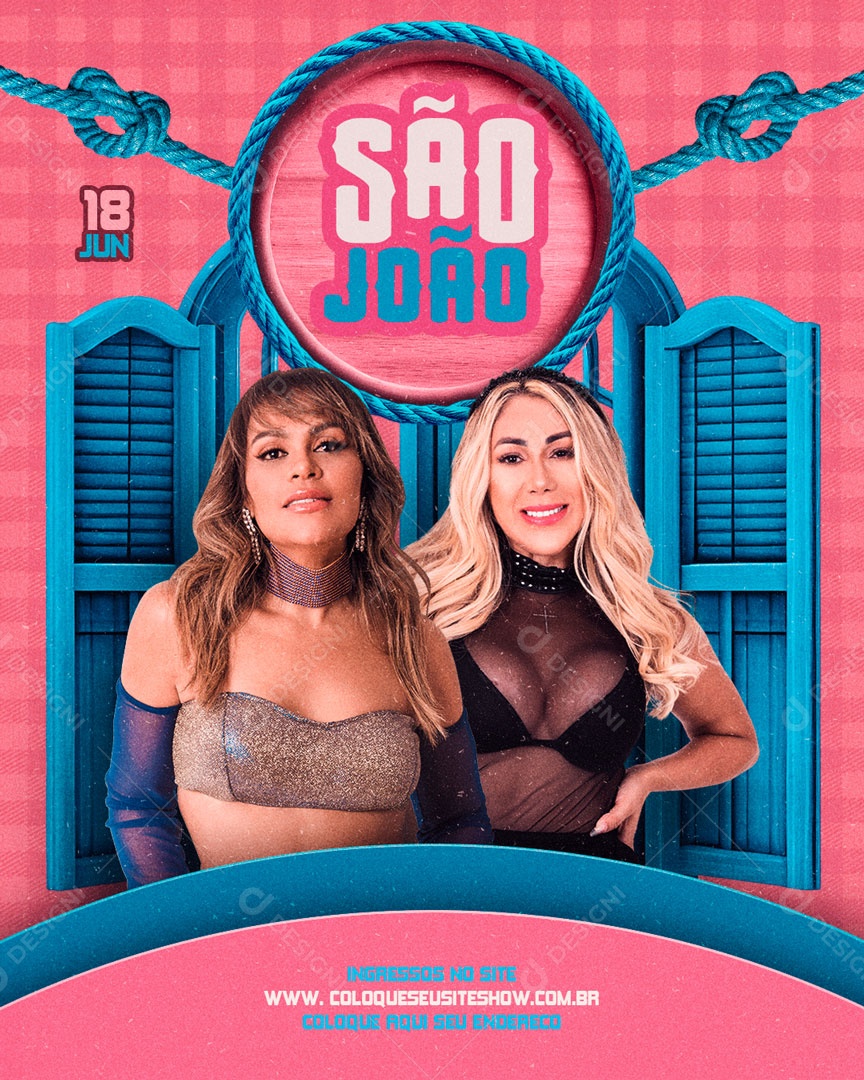 Social Media Flyer Feed Evento São João PSD Editável