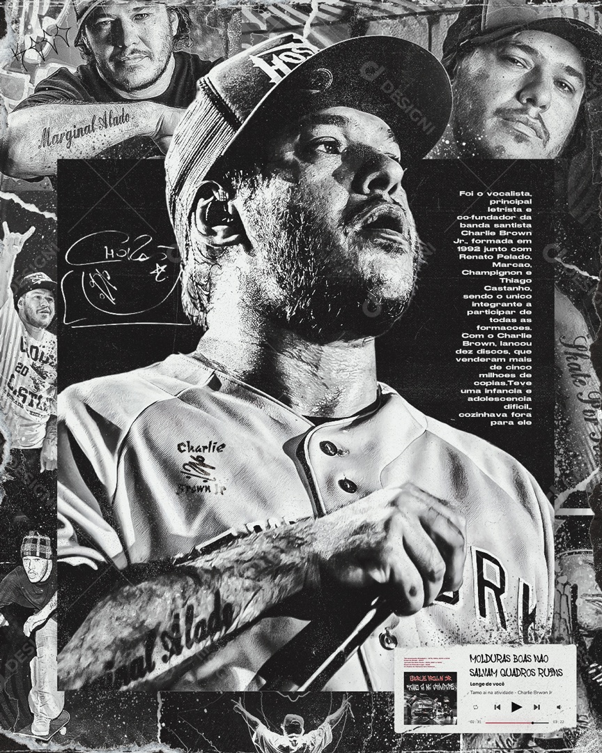 Flyer Cantor Rap Social Media PSD Editável