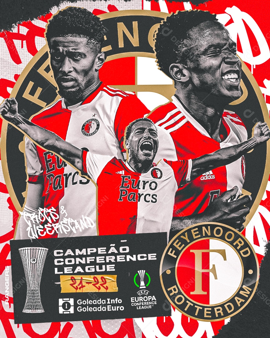 Flyer Feyenoord Rotterdam Social Media PSD Editável