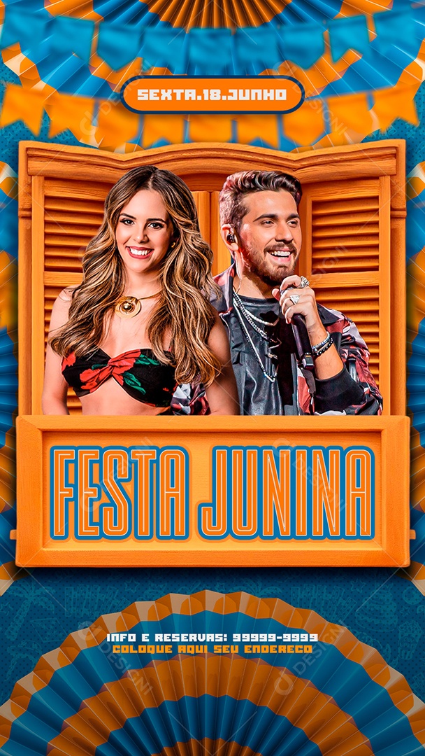 Flyer Story Evento Festa Junina Social Media PSD Editável