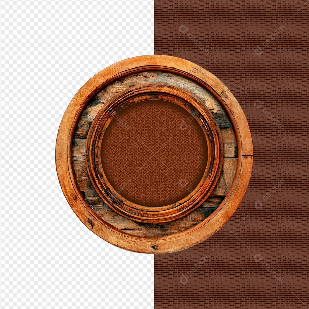 Moldura De Madeira Detalhado Elemento 3D Para Composição PSD