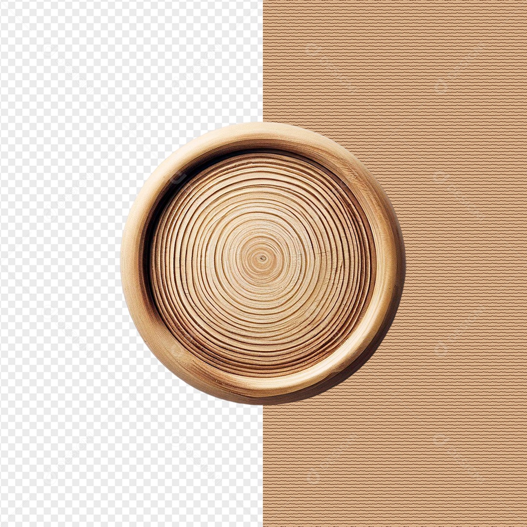 Formato De Madeira Circular Detalhado Elemento 3D Para Composição PSD