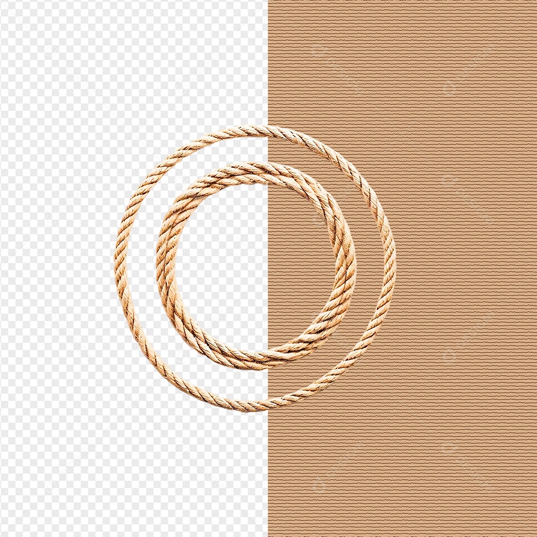 Elemento 3D 2 Cordas Transadas Formato Circular Para Composição PSD