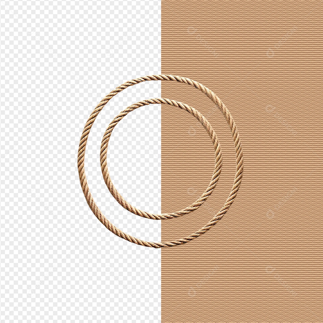 Elemento 3D 2 Cordas Com Formato Circular Para Composição PSD