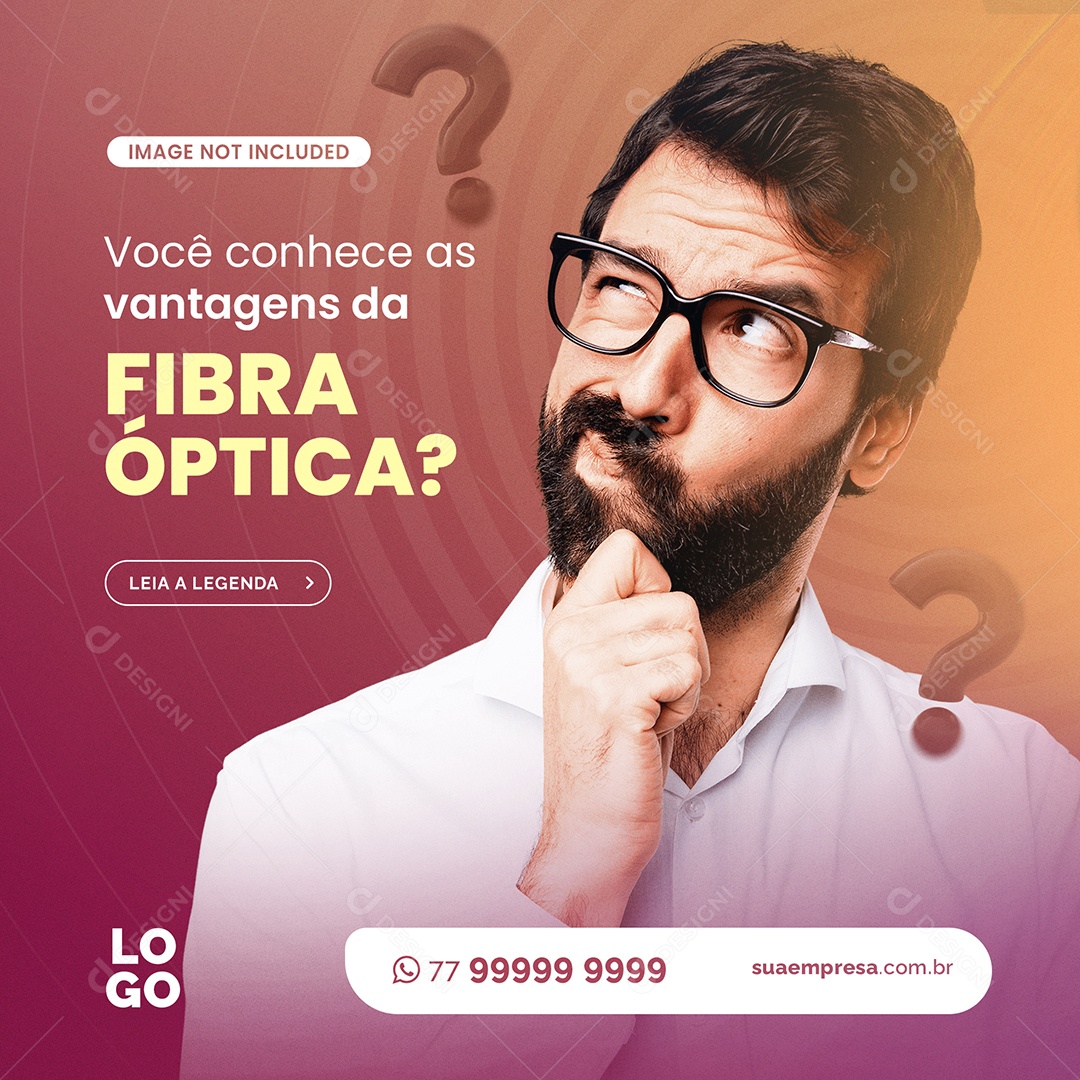 Você Conhece  Vantagens da Fibra Óptica Social Media PSD Editável