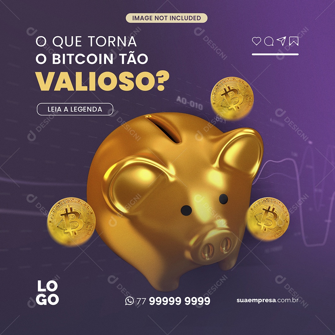 O Que Torna o Bitcoin Tão Valioso Social Media PSD Editável