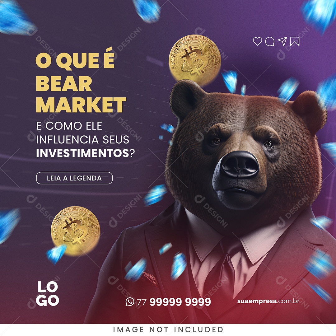 O Que é Bear Market e Como Ele Influencia Seus Investimentos Social Media PSD Editável