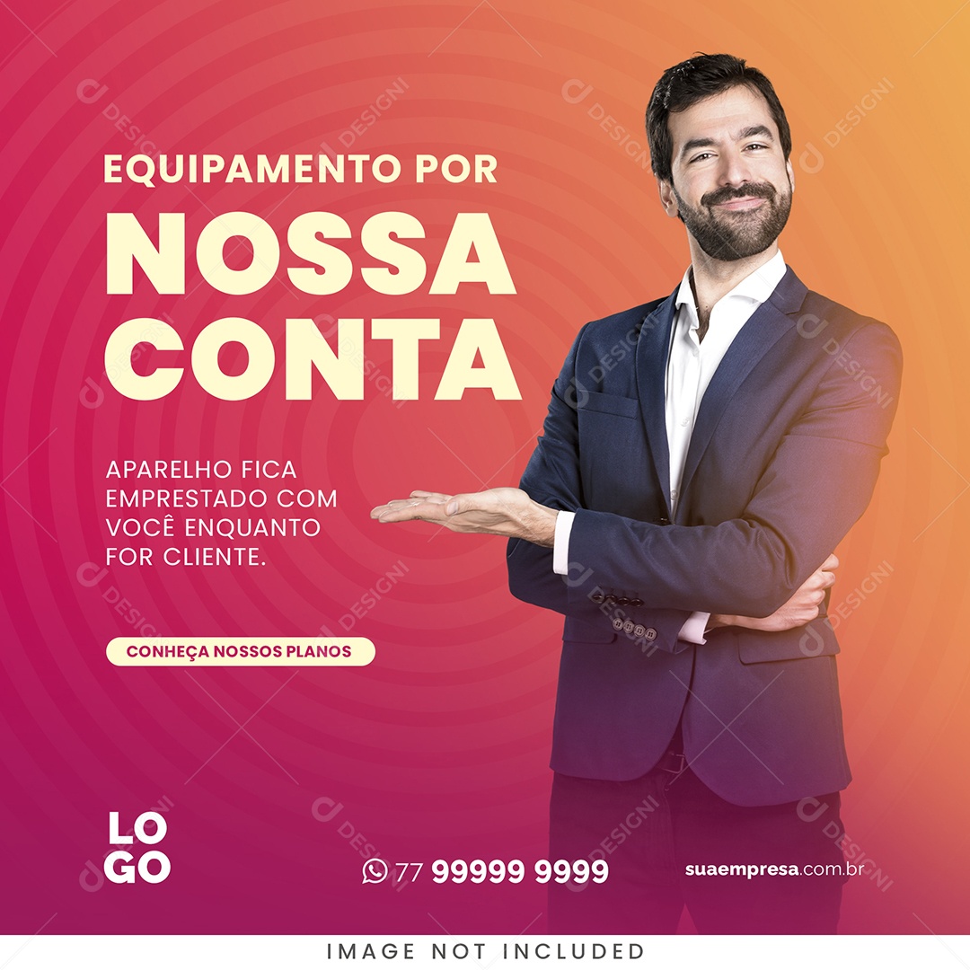 Equipamento por Nossa Conta Social Media PSD Editável