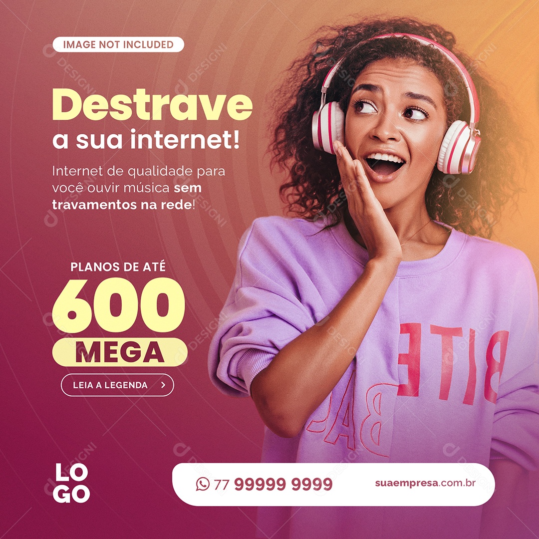 Destrave a Sua Internet Social Media PSD Editável