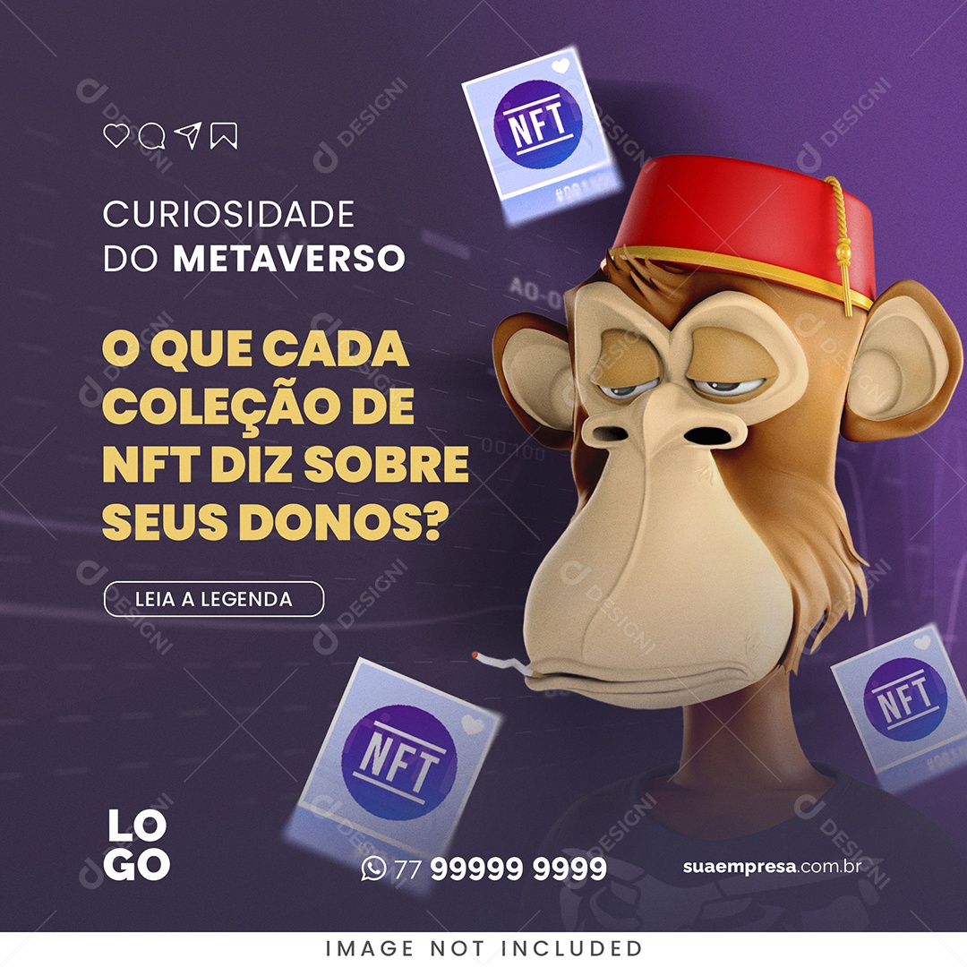 Curiosidade do Metaverso o Que Cada Coleção de NFT Diz Social Media PSD Editável