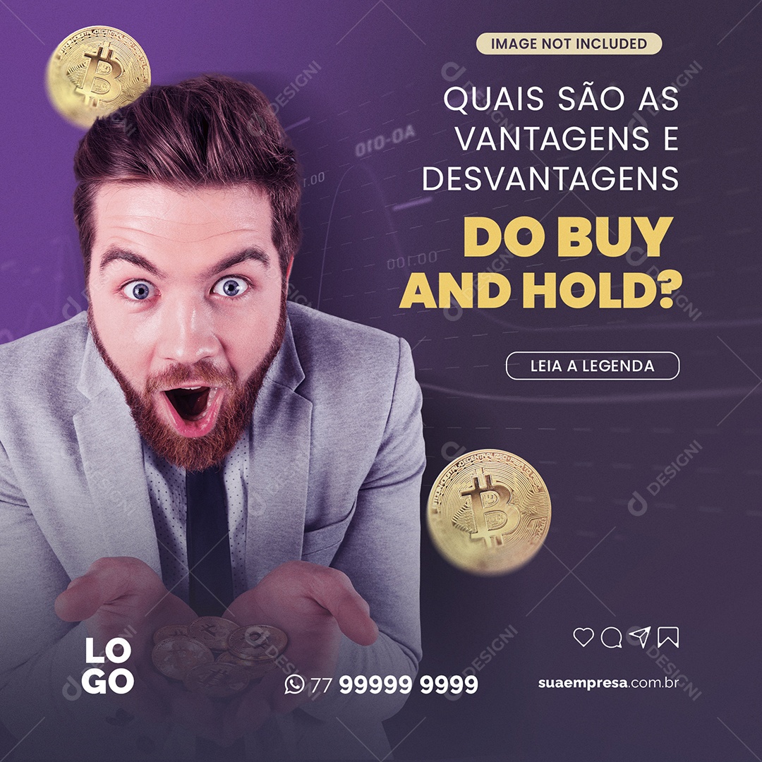 Quais as Vantagens e Desvantagens Buy and Hold Social Media PSD Editável