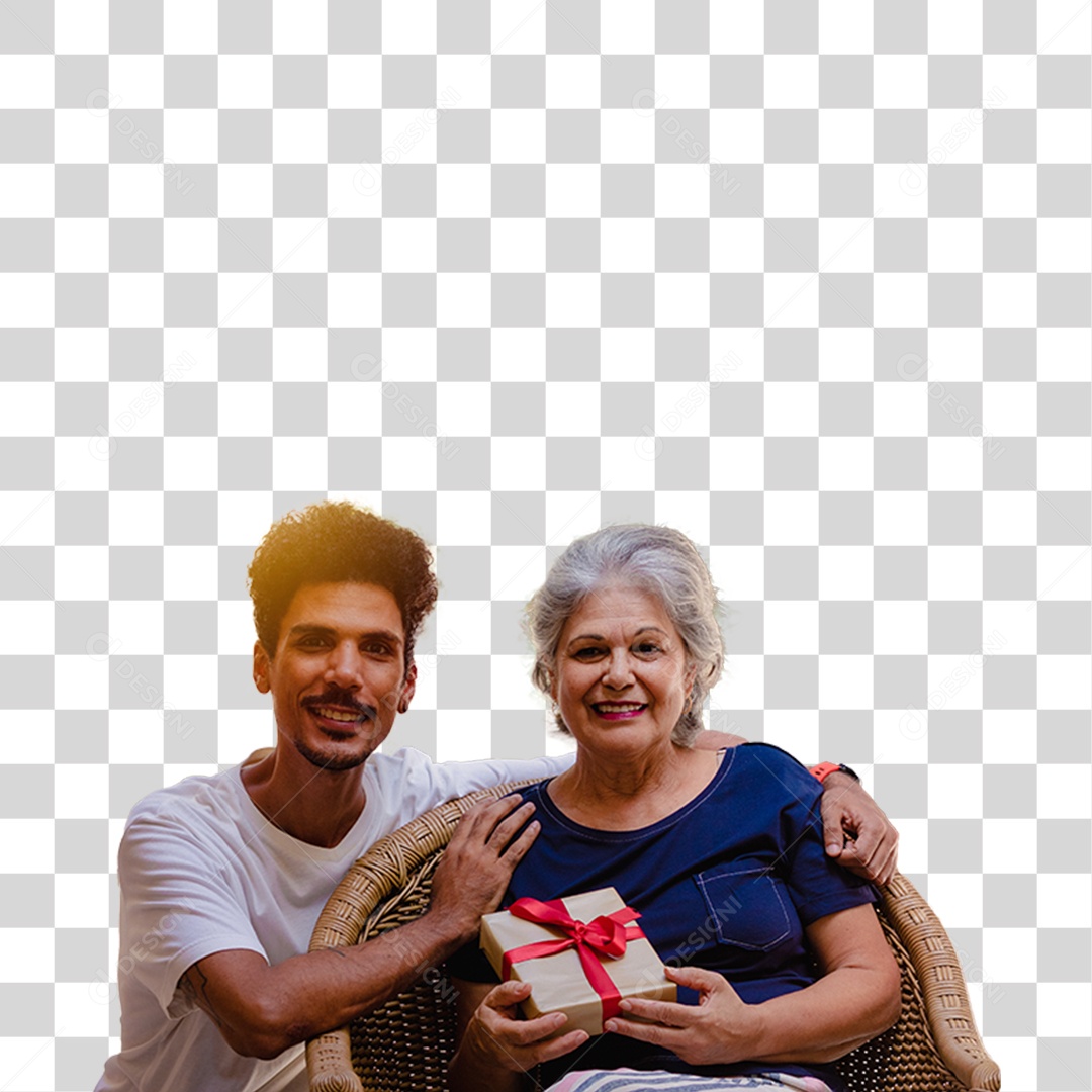 Neto Presenteando a Avó  PNG Transparente