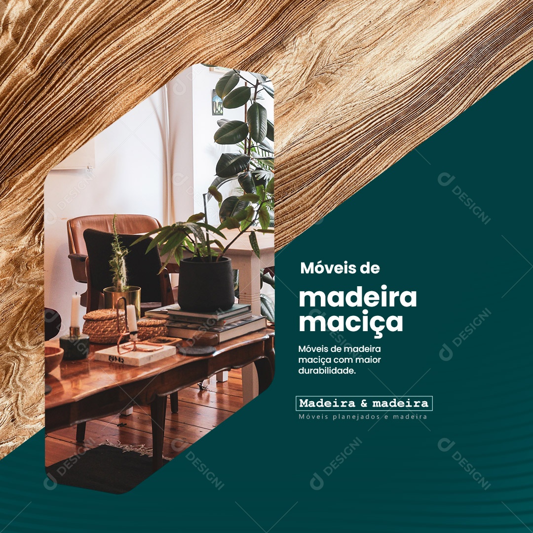 Móveis De Madeira Maciça Madeireira Social Media PSD Editável