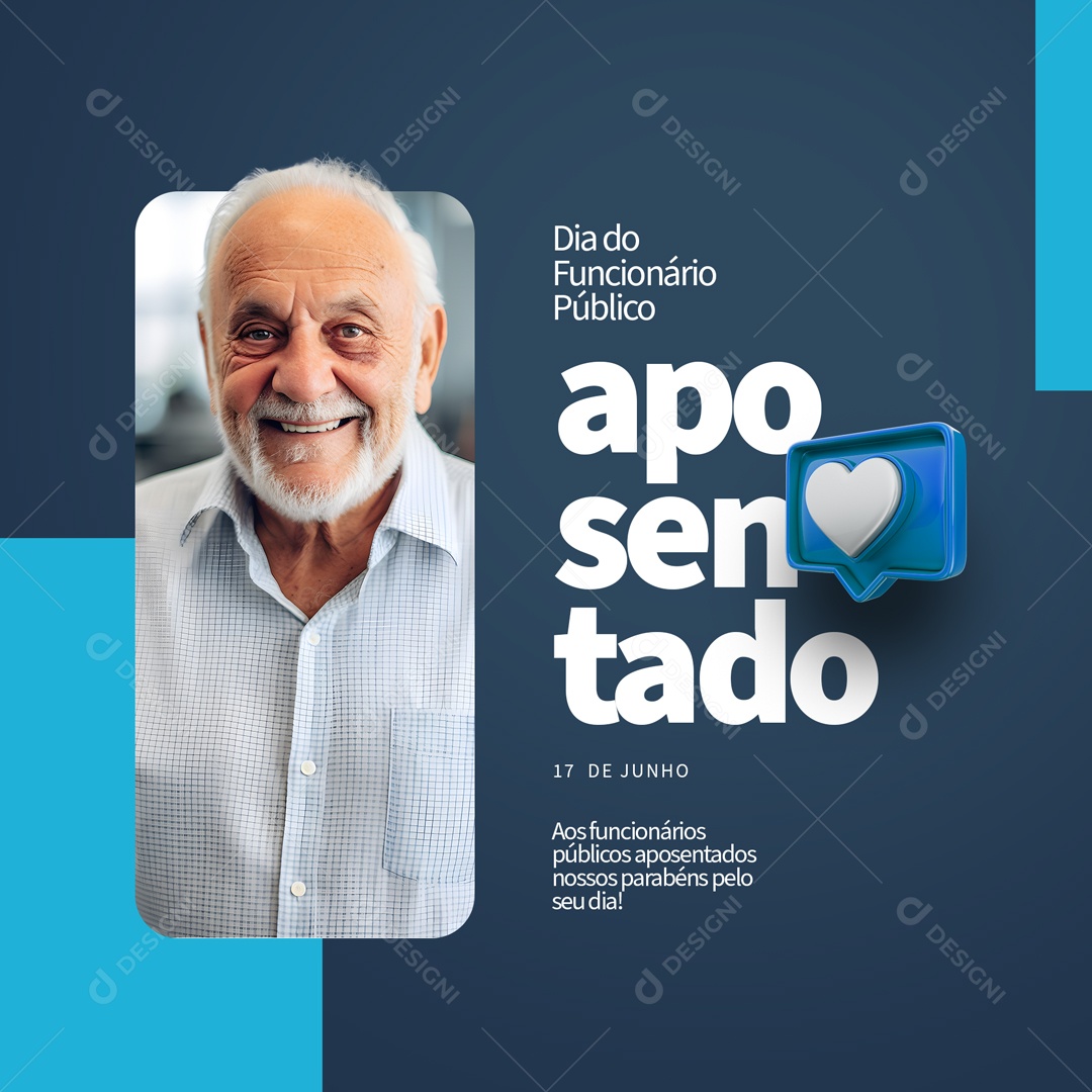 Social Media Dia Do Funcionário Público Aposentado 17 De Junho PSD Editável