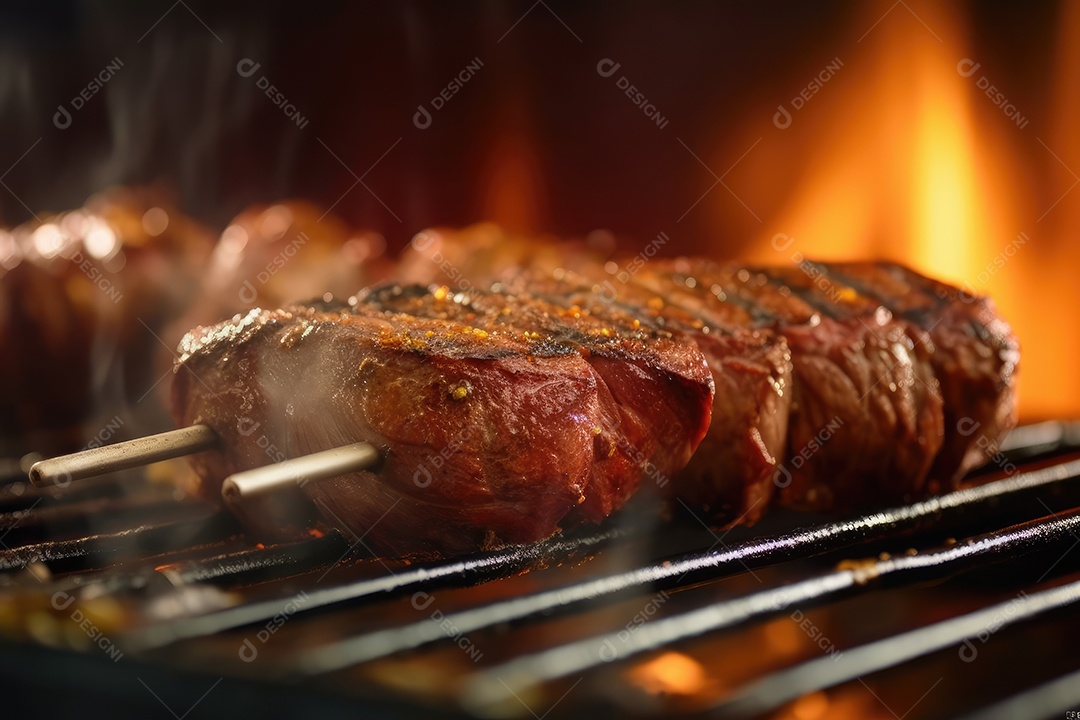 Carne de angus grelhada grelhada, bife de alcatra, bife de alcatra, fraldinha, bife ancho