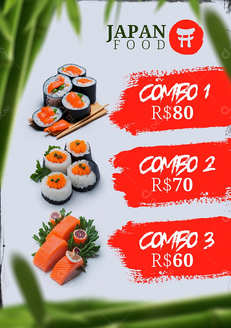 Modelo De Cardápio Comida Japonesa Japan Food PSD Editável