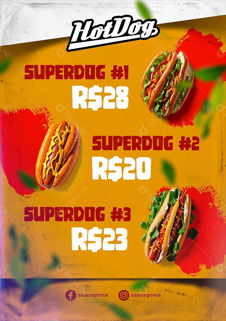 Modelo De Cardápio Hotdog PSD Editável