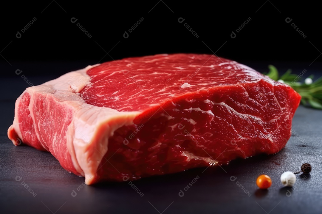 Carne fresca de angus crua para churrasco na grelha, bife de alcatra, em cima da tábua de madeira