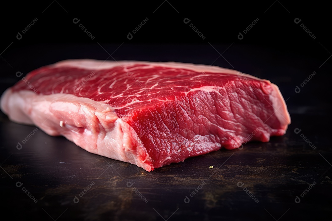 Carne fresca de angus crua para churrasco na grelha, bife de alcatra, em cima da tábua de madeira