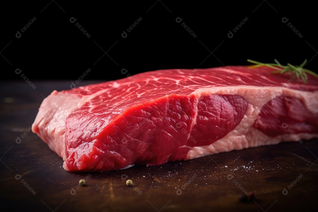 Carne fresca de angus crua para churrasco na grelha, bife de alcatra, em cima da tábua de madeira