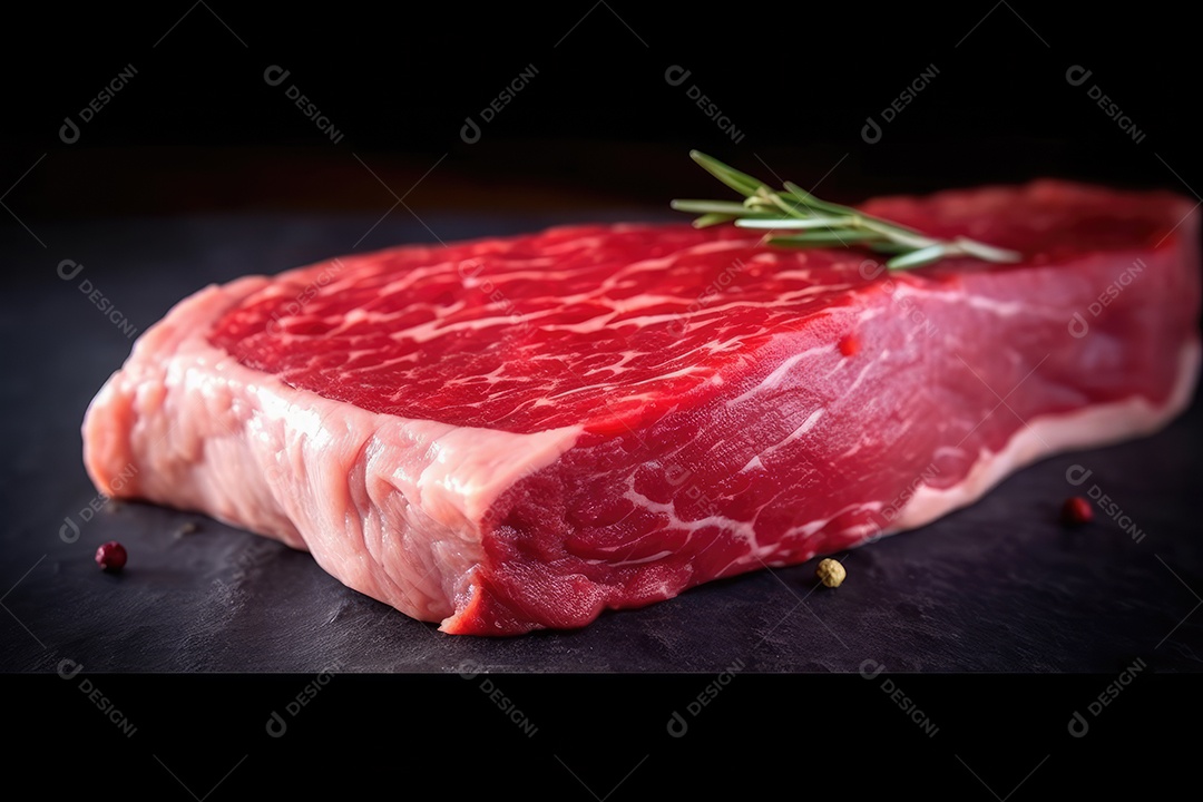 Carne fresca de angus crua para churrasco na grelha, bife de alcatra, em cima da tábua de madeira