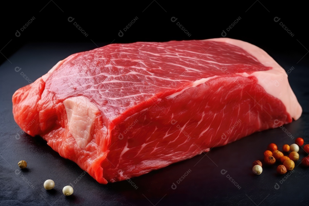 Carne fresca de angus crua para churrasco na grelha, bife de alcatra, em cima da tábua de madeira