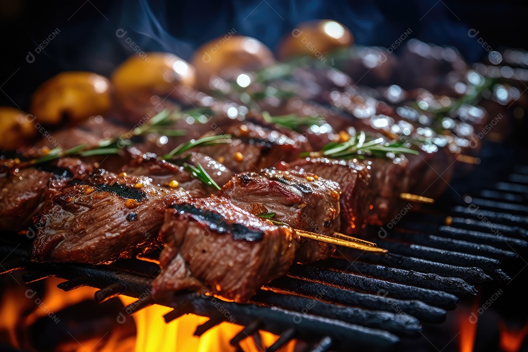 Carne de angus grelhada grelhada, bife de alcatra, bife de alcatra, fraldinha, bife ancho