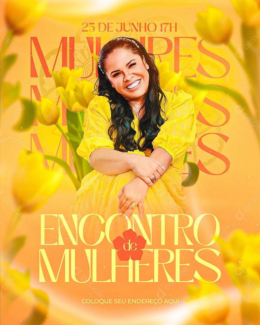 Arte Gospel Encontro de Mulheres Social Media PSD Editável