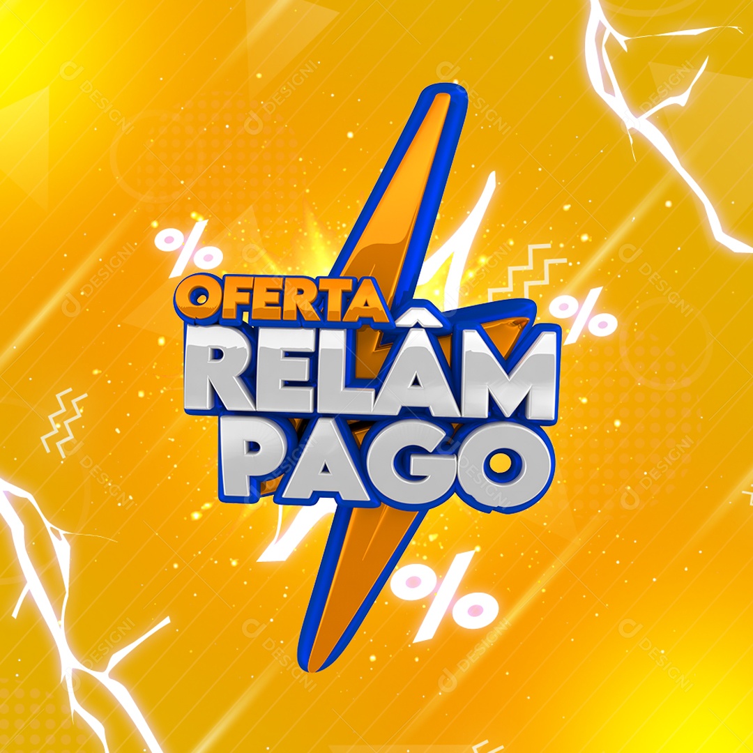 Selo 3D Oferta Relâmpago Para Composição PSD