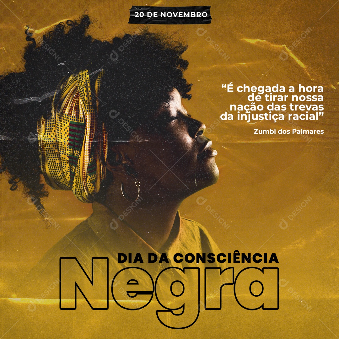 Dia Da Consciência Negra 20 De Novembro Social Media PSD Editável