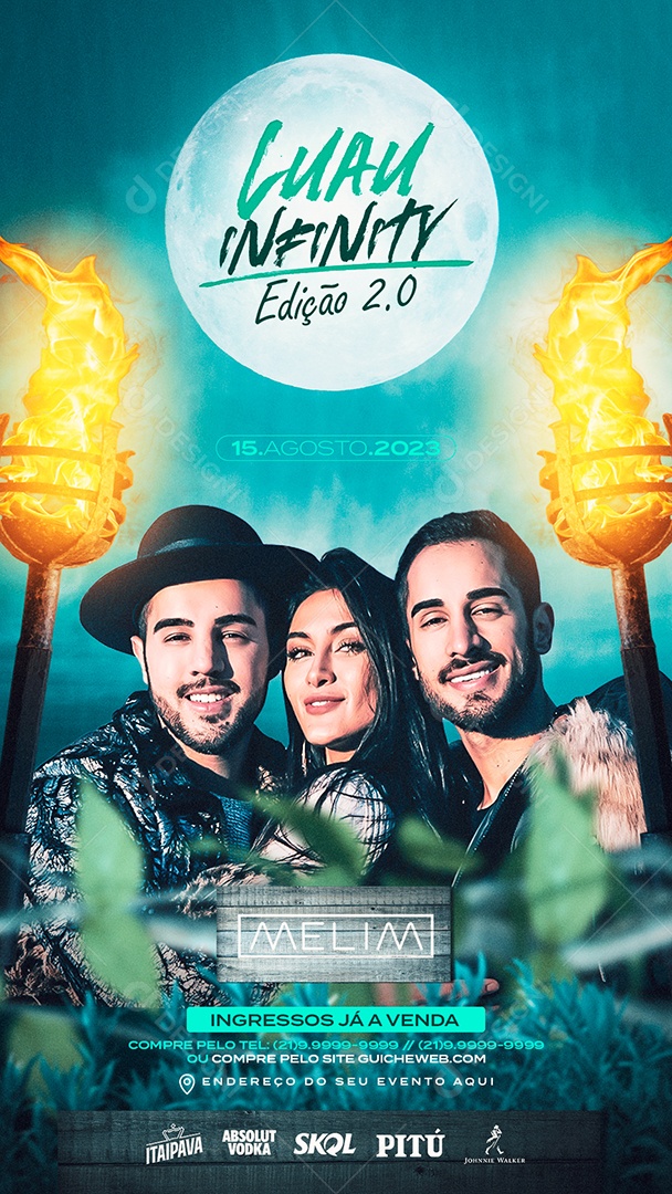 Post Story Flyer De Evento Luau Infinity 2 Edição Social Media PSD Editável