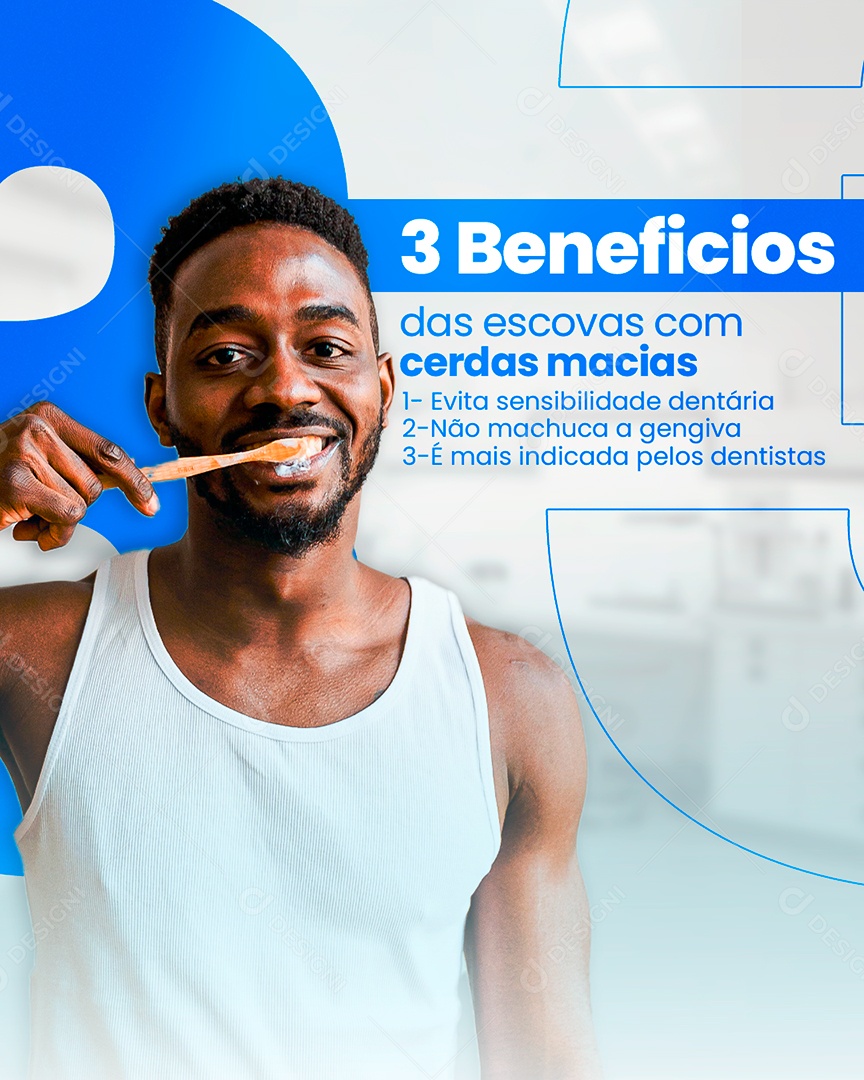 Benefícios Das Escovas Com Cerdas Macias Social Media PSD Editável