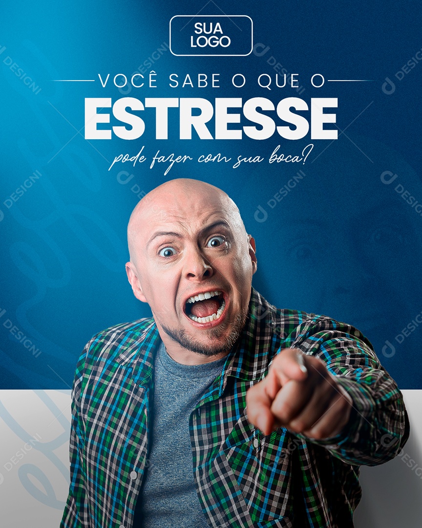 Você Sabe o Que o Estresse Pode Fazer Com Seus Destes Social Media PSD Editável