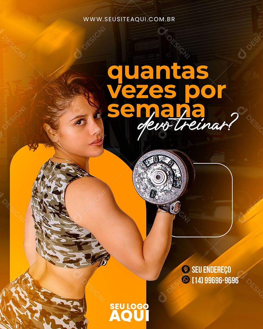 Quantas Vezes Por Semana Devo Treinar Social Media PSD Editável