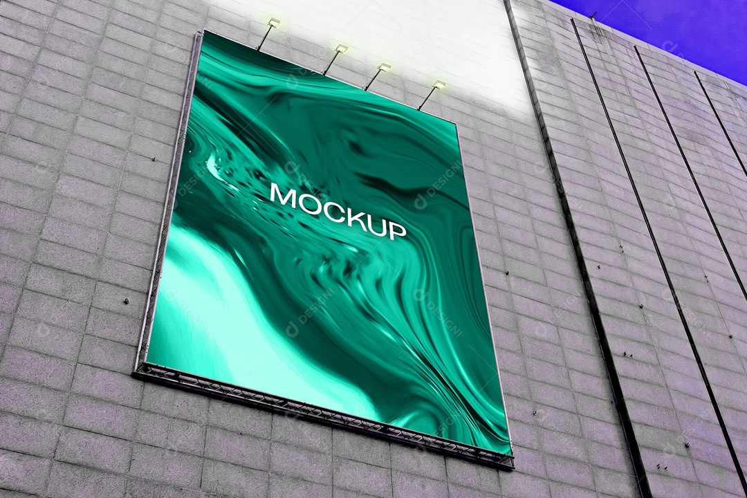 Mockup Tela em Parede PSD Editável