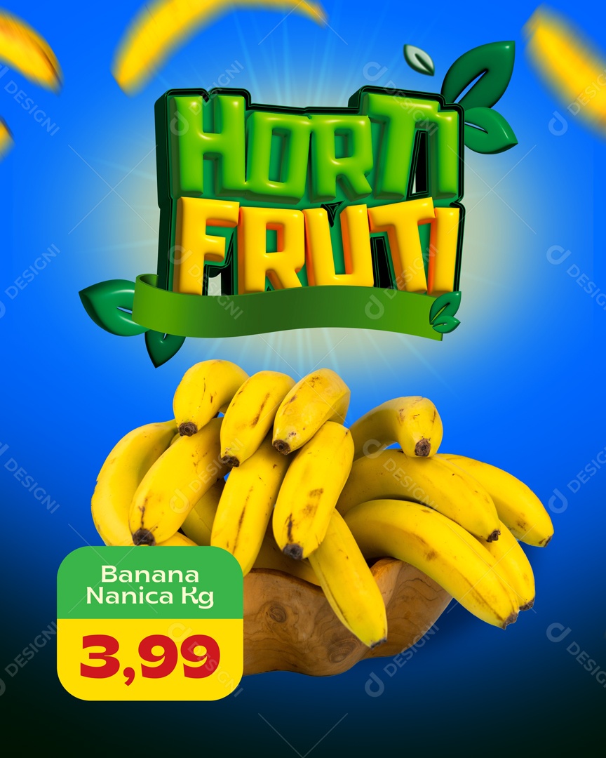 Social Media Horti Fruti Banana Nanica PSD Editável