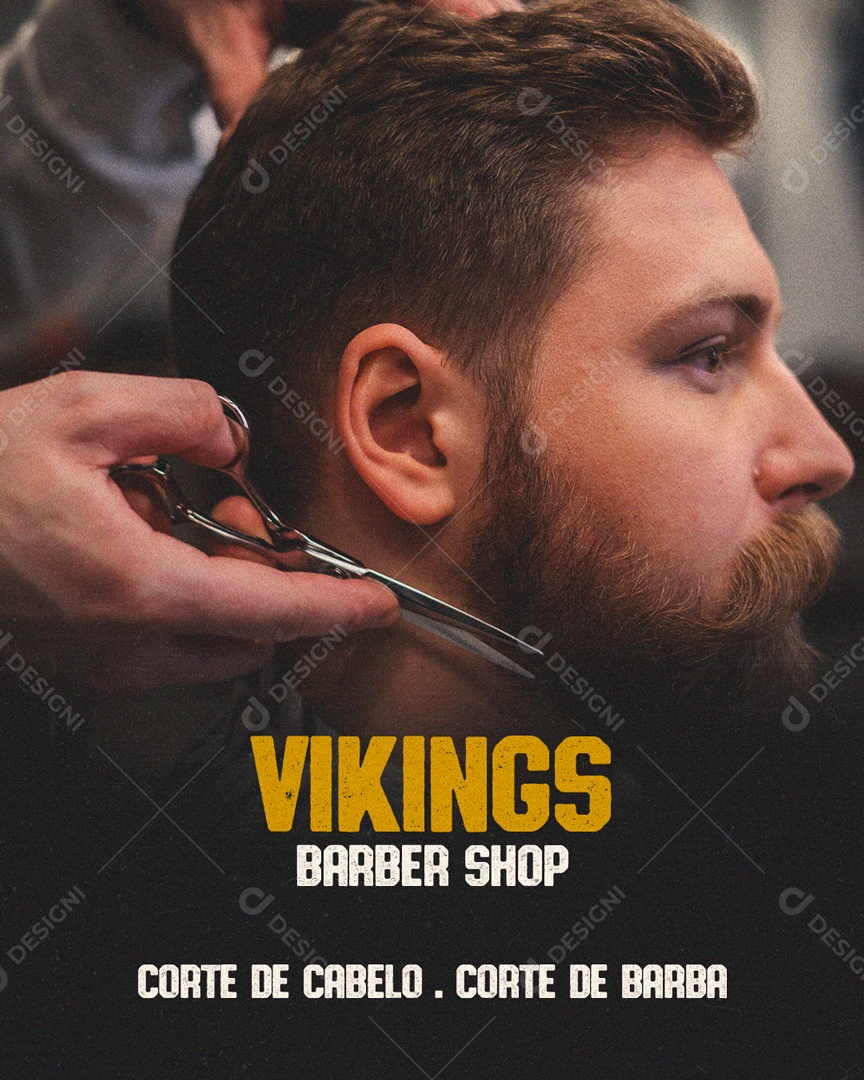 Post Feed Barbearia Social Media PSD Editável