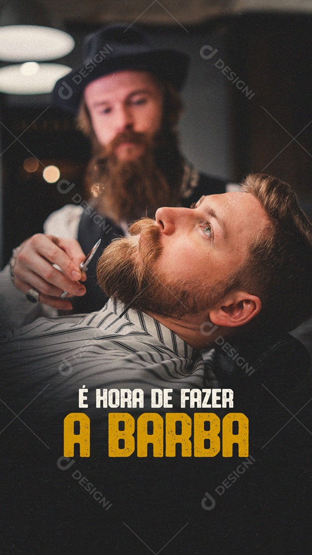 Post Story Faça a Sua Barba Barbearia Social Media PSD Editável