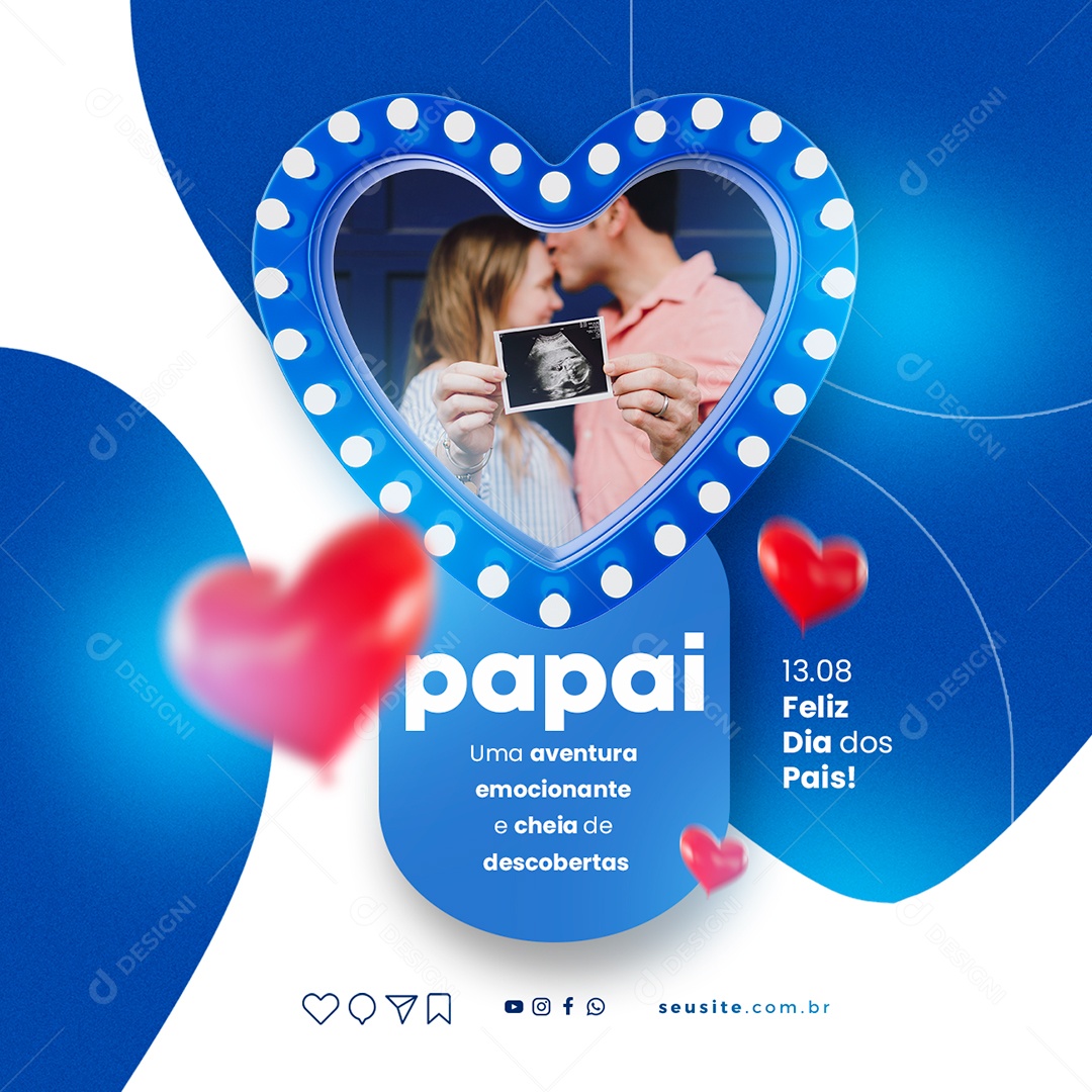 Uma Aventura Emocionante e Cheia De Descobertas Feliz Dia Dos Pais Social Media PSD Editável