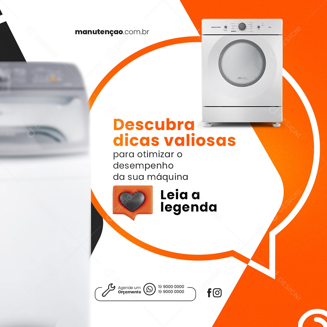 Descubra Dicas Valiosas Para Otimizar O Desempenho Manutenção Consertos De Máquinas Social Media PSD Editável