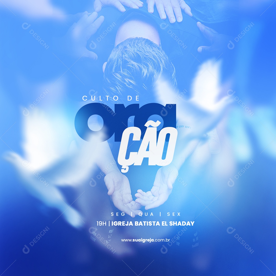 Agenda Culto De Oração Igreja Social Media PSD Editável