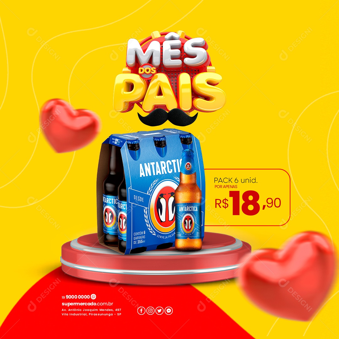 Mês Dos Pais Pack 6 Und Por Apenas 18,90 Dia Dos Pais  Supermercado Social Media PSD Editável