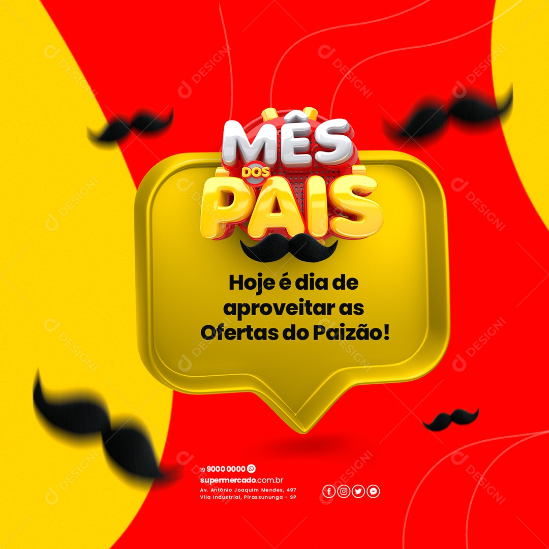 Mês Dos Pais Hoje é Dia De Aproveitar As Ofertas Do Paizão Supermercado Social Media PSD Editável